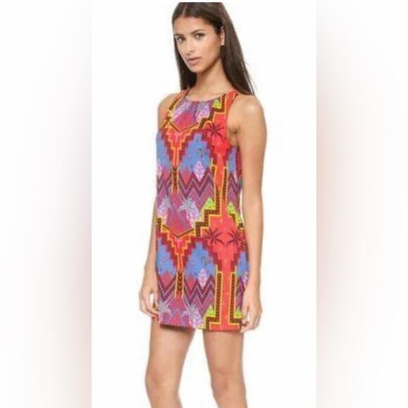 Mara Hoffman Women’s Red Pyramid Print Egyptian Mini Dress Vintage sz M - Picture 1 of 5